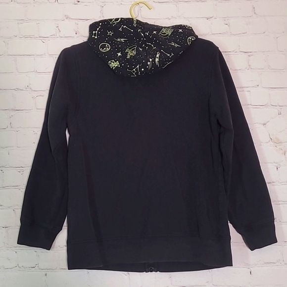 The North Face Glow in The Dark Logo Galaxy Hoodie Sweatshirt Black Youth Sz L - Picture 10 of 17